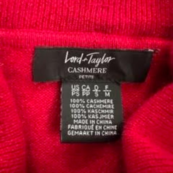 Lord & Taylor Red Cashmere Cowl Neck Sweater - Picture 3 of 3